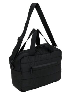 Black Quilted Cloud Puff Mini Duffel Bag